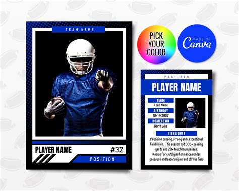 Football Team Trading Card Template.
